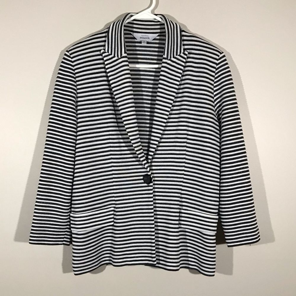 Misook Knit Blazer Jacket One-Button - image 1